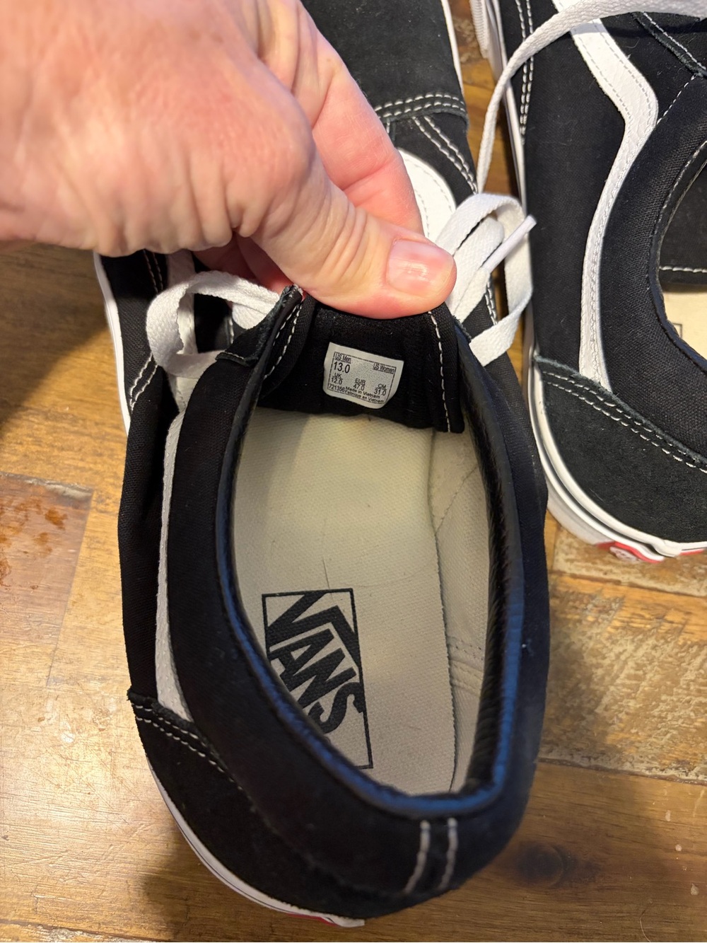 Vans Black and White Skate Sneakers with Signature Side Stripe - Picture 5 of 5